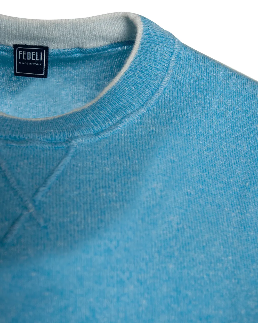 Electric Blue Cashmere Crewneck Sweater