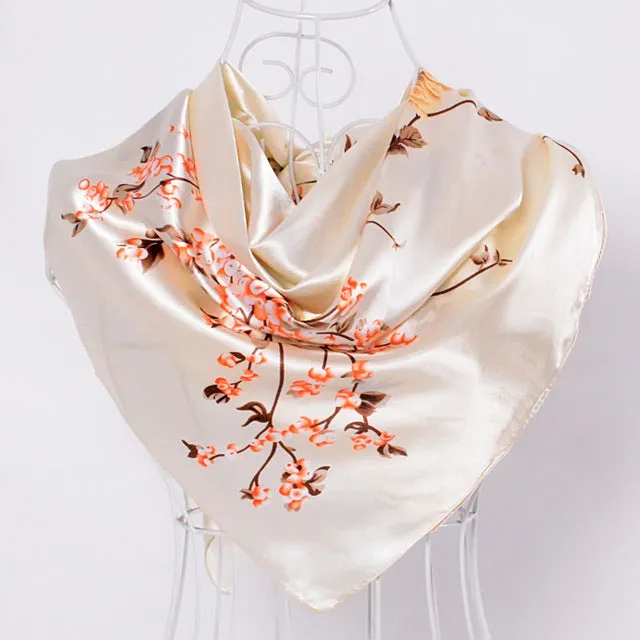 Elegant Silk Chinese Roses Scarves