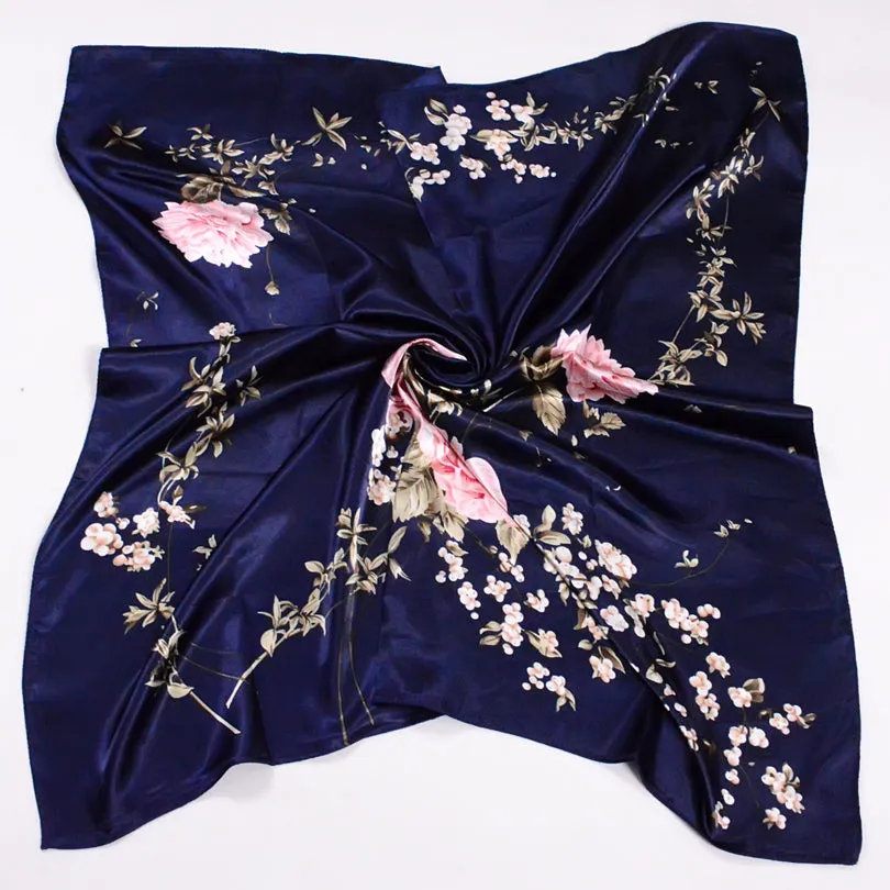 Elegant Silk Chinese Roses Scarves