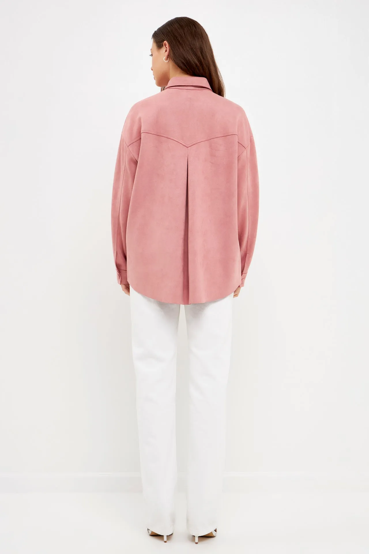 Faux Suede Oversized Shirts