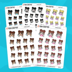 Fitness Kawaii Girl Stickers