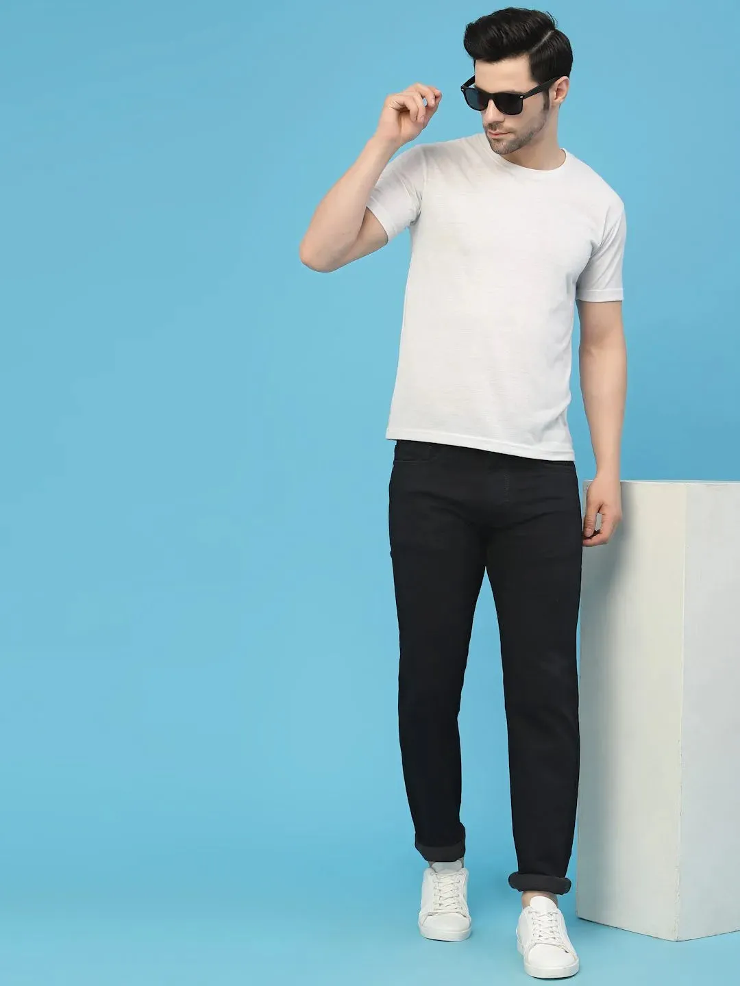 Flawless Men Black Casual  Denim
