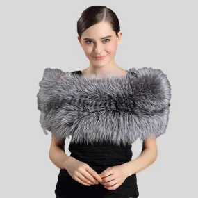 Genuine Fox Fur Elegant Shawl