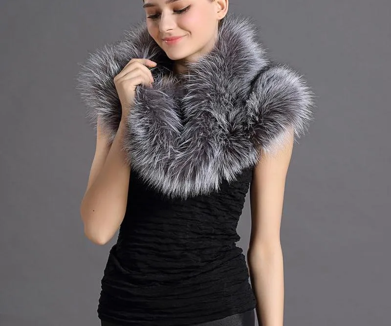 Genuine Fox Fur Elegant Shawl