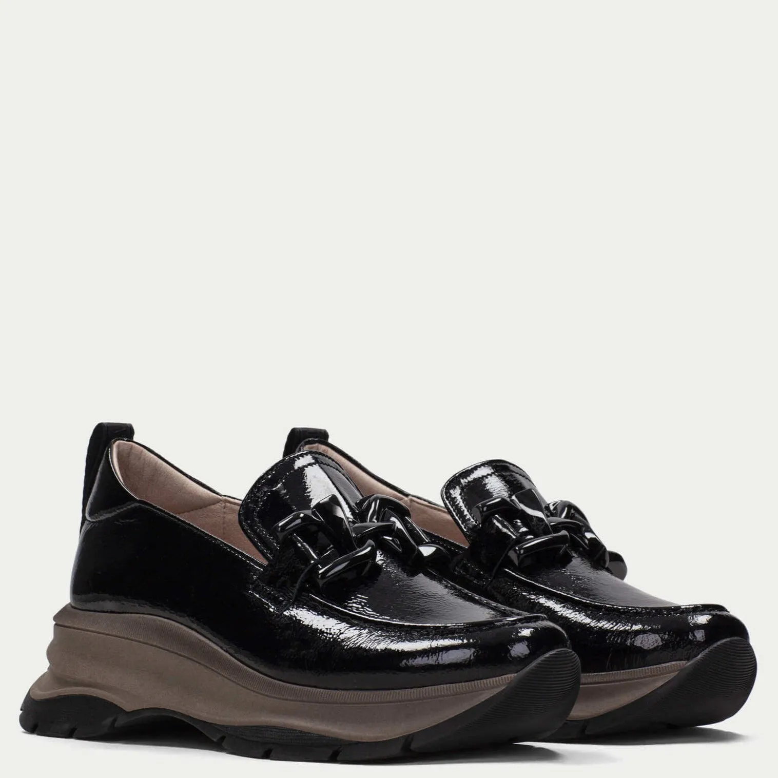 Hispanitas Black Leather Slip On Shoes