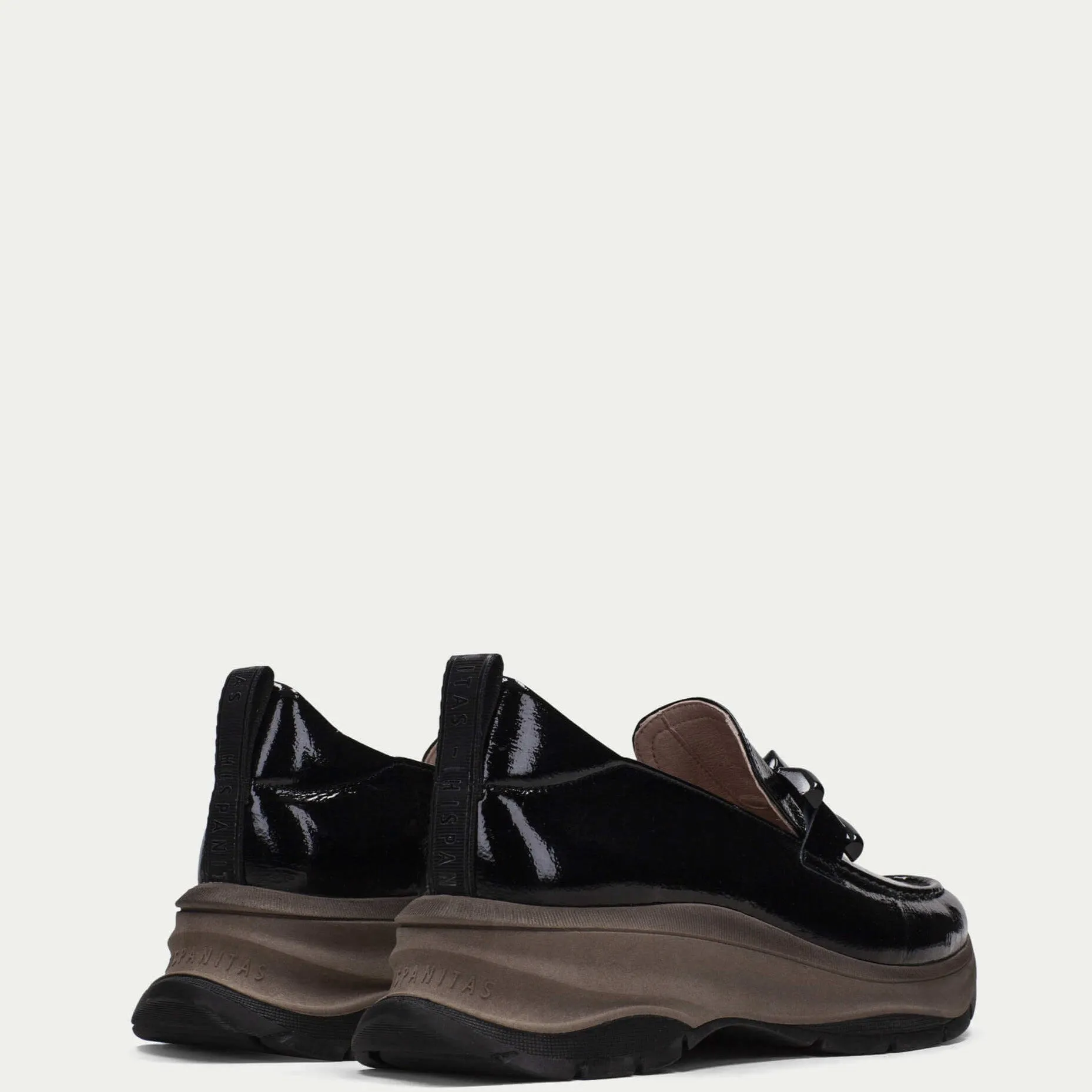 Hispanitas Black Leather Slip On Shoes