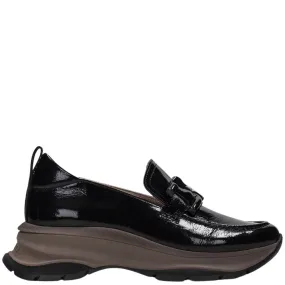 Hispanitas Black Leather Slip On Shoes