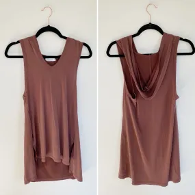 Hooded Pullover Sleeveless Tunic Tank Small