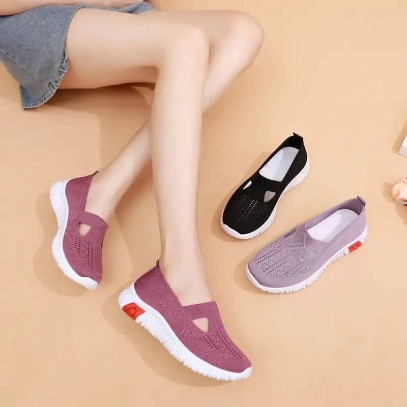 hulianfu Cloth Shoes Women's Summer New Walking Shoes Soft Bottom Soft Face Mother Shoes Light and Comfortable Elderly Shoes Women Shoes