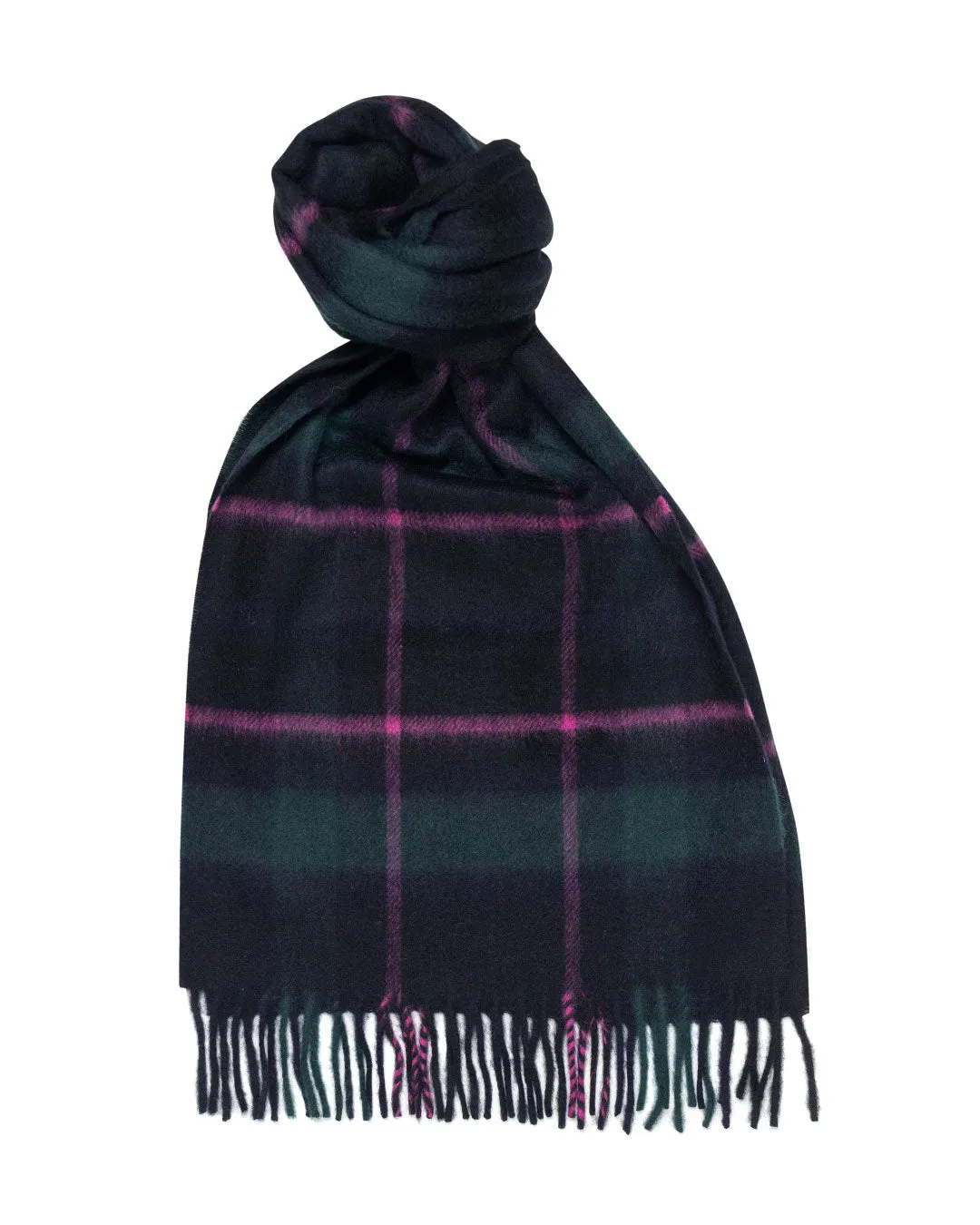 Joshua Ellis Black Classic Check Brushed Cashmere Scarf