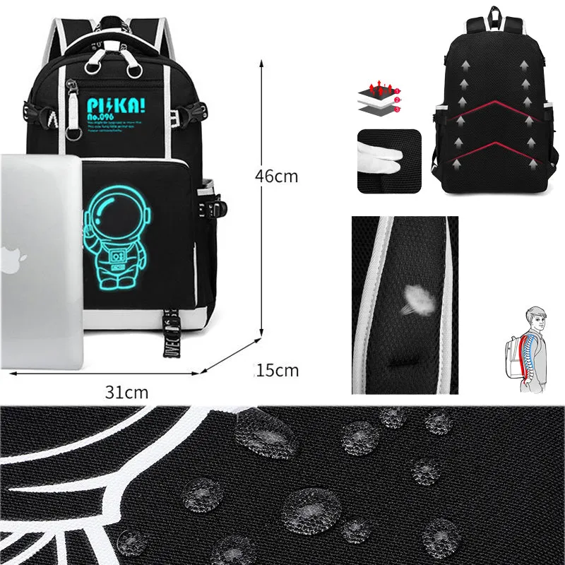 Junior School Boys Backpacks For 3-6 Grade Students Luminous Schoolbag