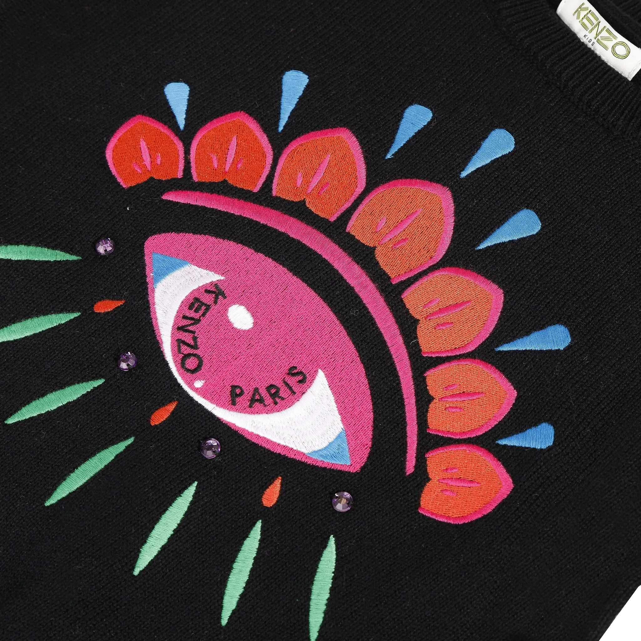 KENZO KIDS Peruvian Eye Cotton-Cashmere Sweater