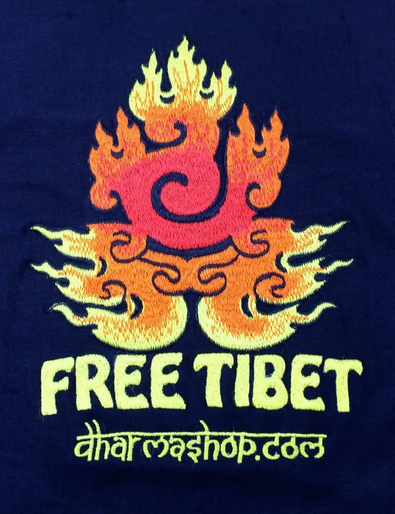 Kids Hand Embroidered Free Tibet T-Shirt