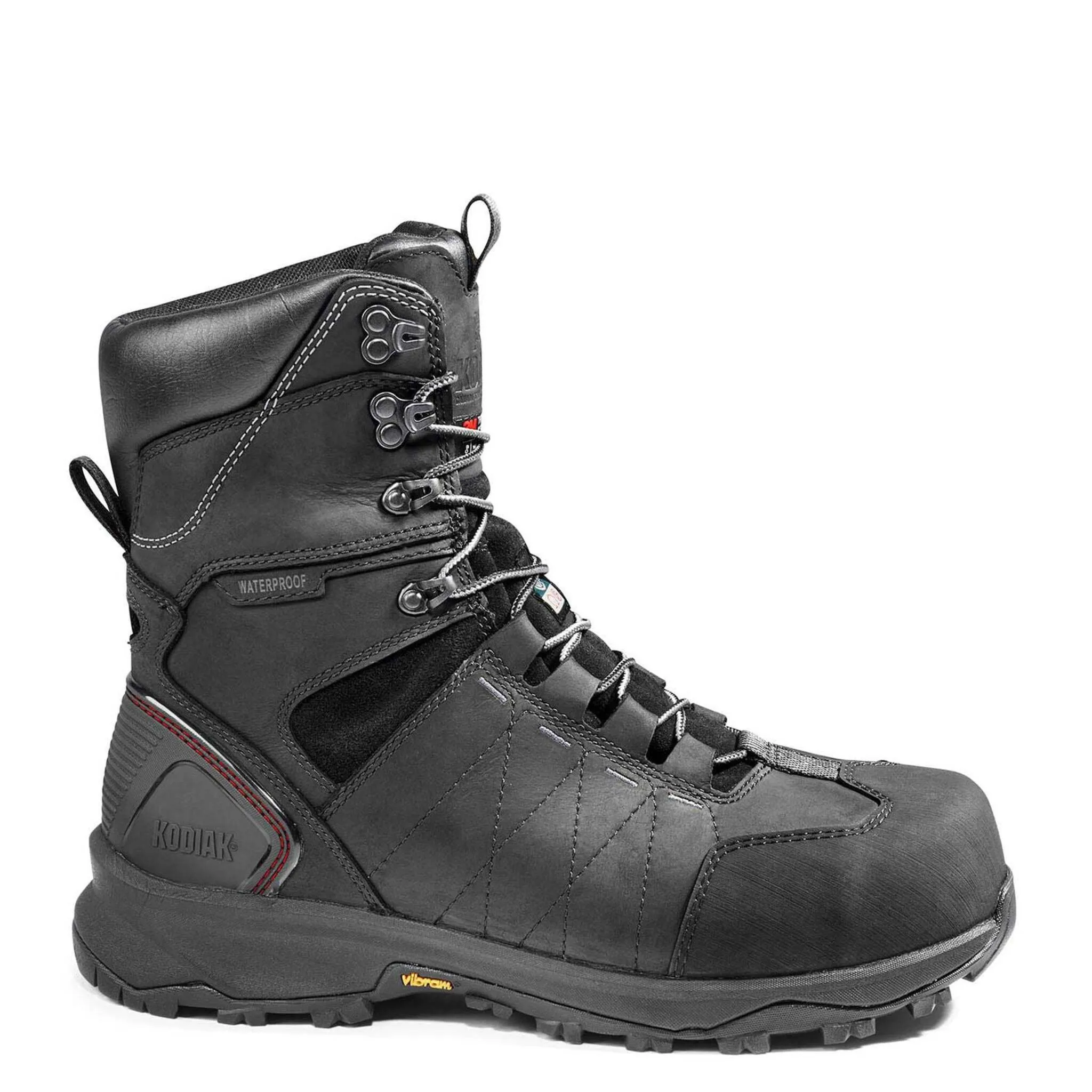 Kodiak Men's Ice Conqueror 8" Winter Safety Work Boot, Waterproof Leather, Vibram® Arctic Grip, Composite Toe & Plate, Insulated to -40°C | Sizes 7-14