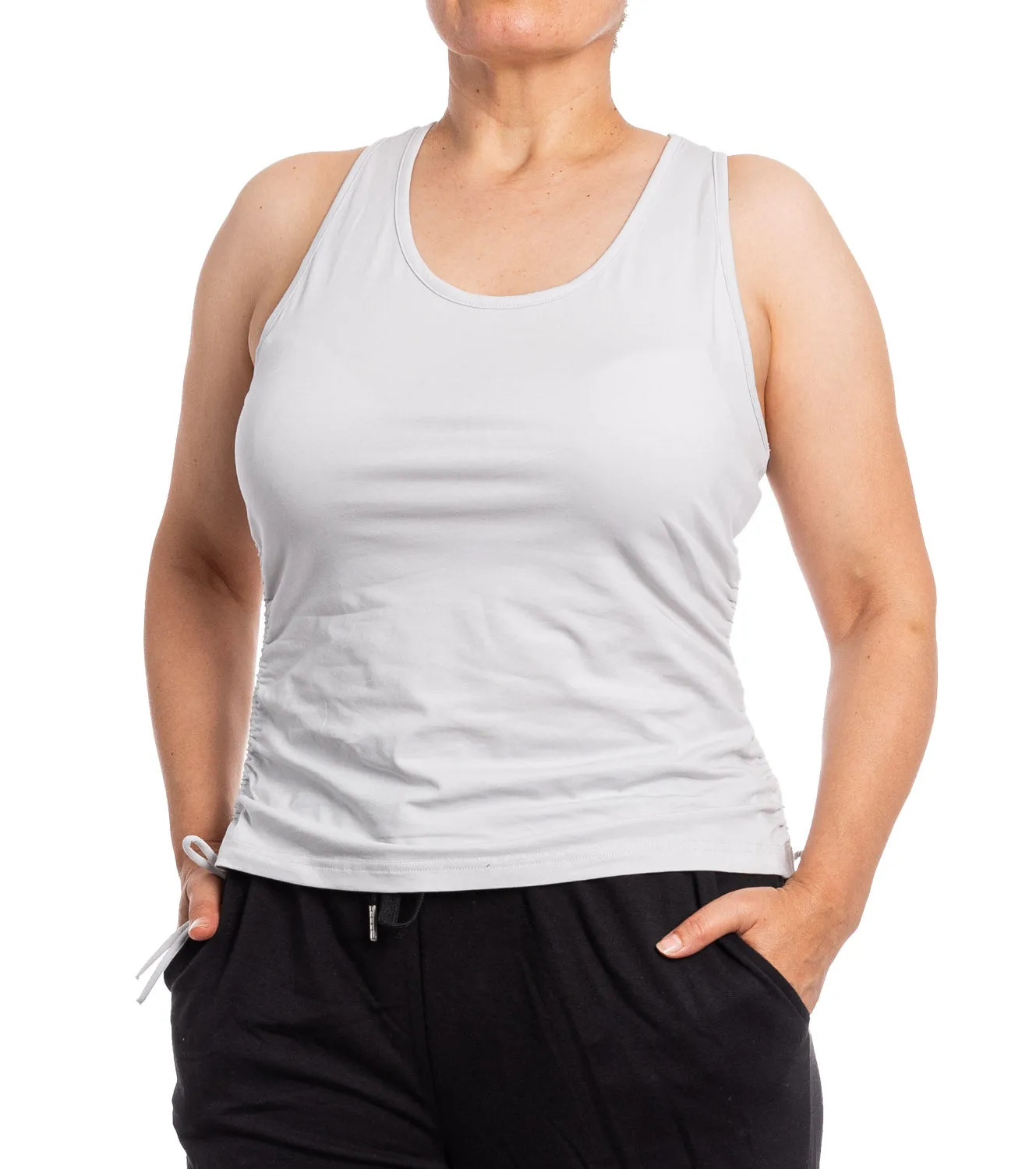 Ladies Active Tank in Light Grey