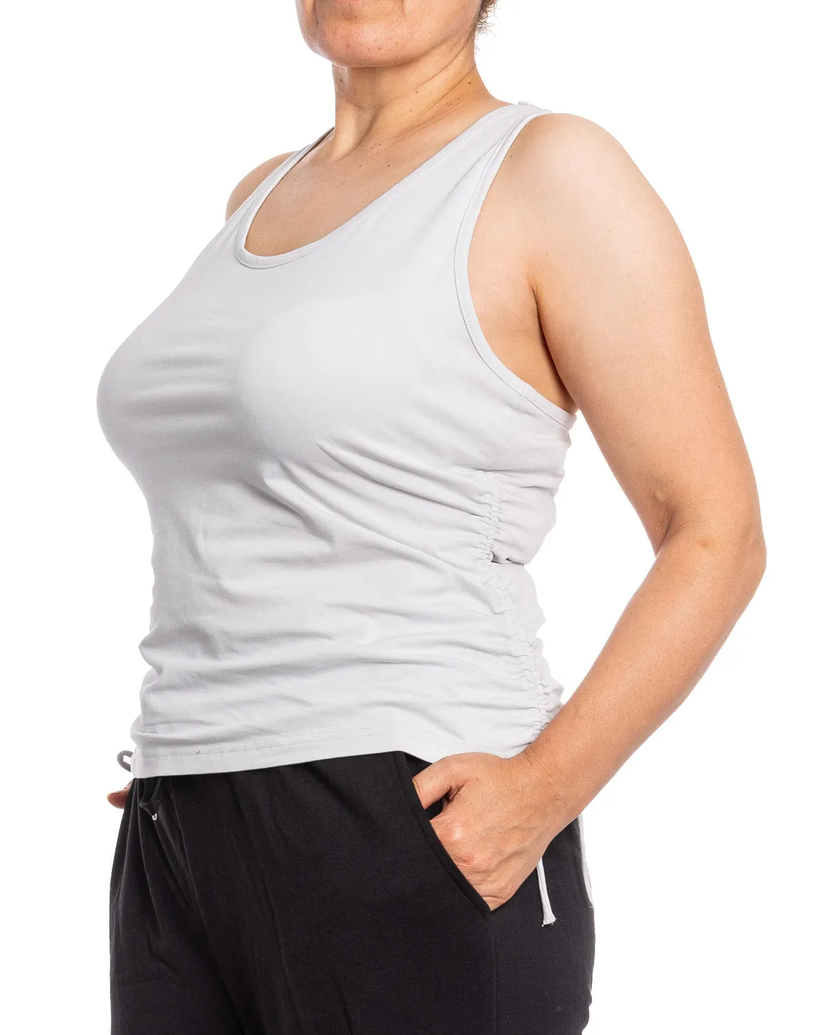 Ladies Active Tank in Light Grey