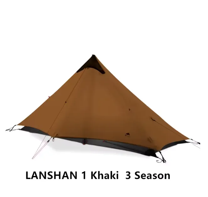 Lanshan 1 Person Oudoor Ultralight Camping Tent Single Man 3 Season Professional 15D Silnylon Rodless Tent