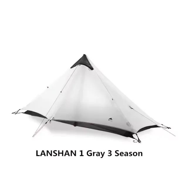 Lanshan 1 Person Oudoor Ultralight Camping Tent Single Man 3 Season Professional 15D Silnylon Rodless Tent