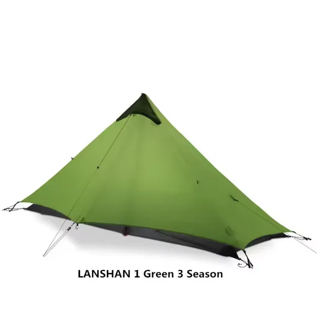 Lanshan 1 Person Oudoor Ultralight Camping Tent Single Man 3 Season Professional 15D Silnylon Rodless Tent