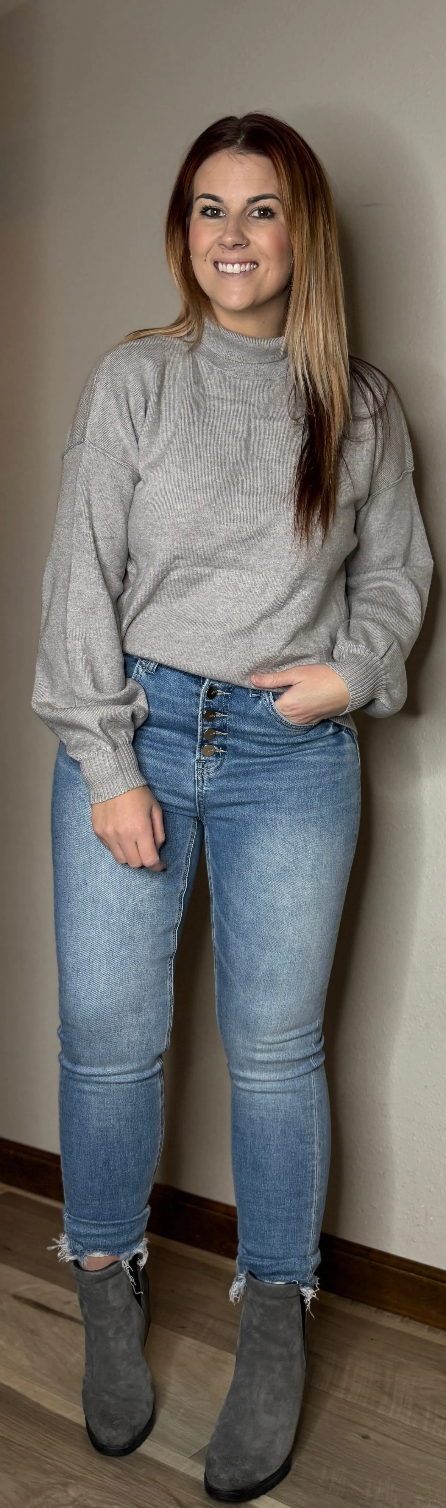 Light Gray So Soft Turtleneck