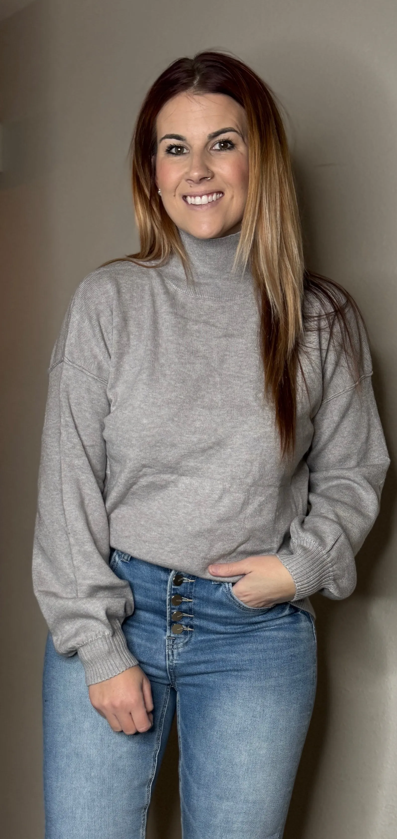 Light Gray So Soft Turtleneck