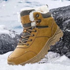Men's Waterproof Leather Winter Snow Boots