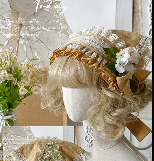 MieYe~Elegant Lolita Daisy Embroidery Headdress and Accessory