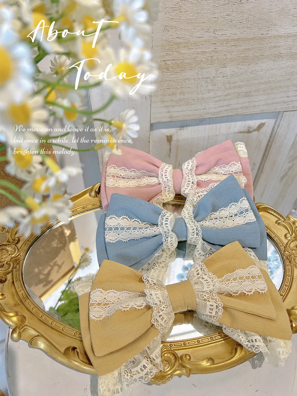 MieYe~Elegant Lolita Daisy Embroidery Headdress and Accessory