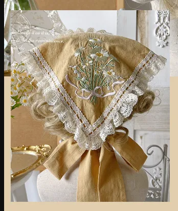 MieYe~Elegant Lolita Daisy Embroidery Headdress and Accessory