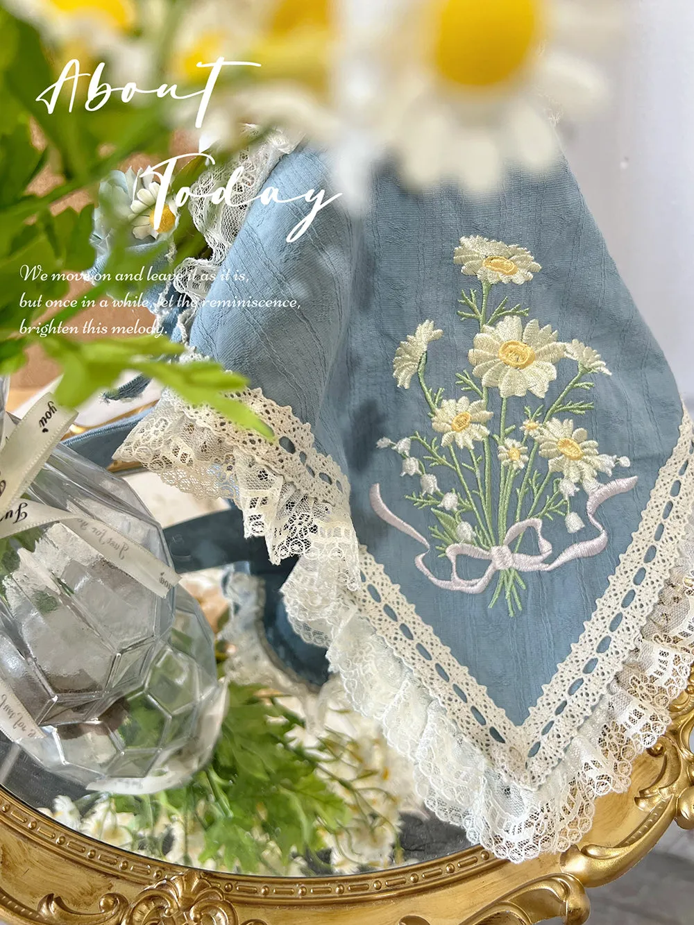 MieYe~Elegant Lolita Daisy Embroidery Headdress and Accessory