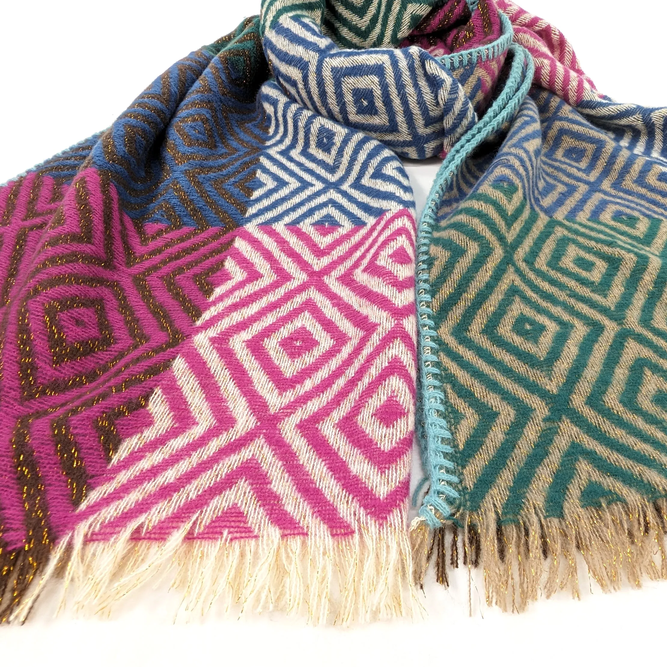Nevsha - Sparkling Diamonds Blanket Scarf (65x180cm) - Vibrant Colours