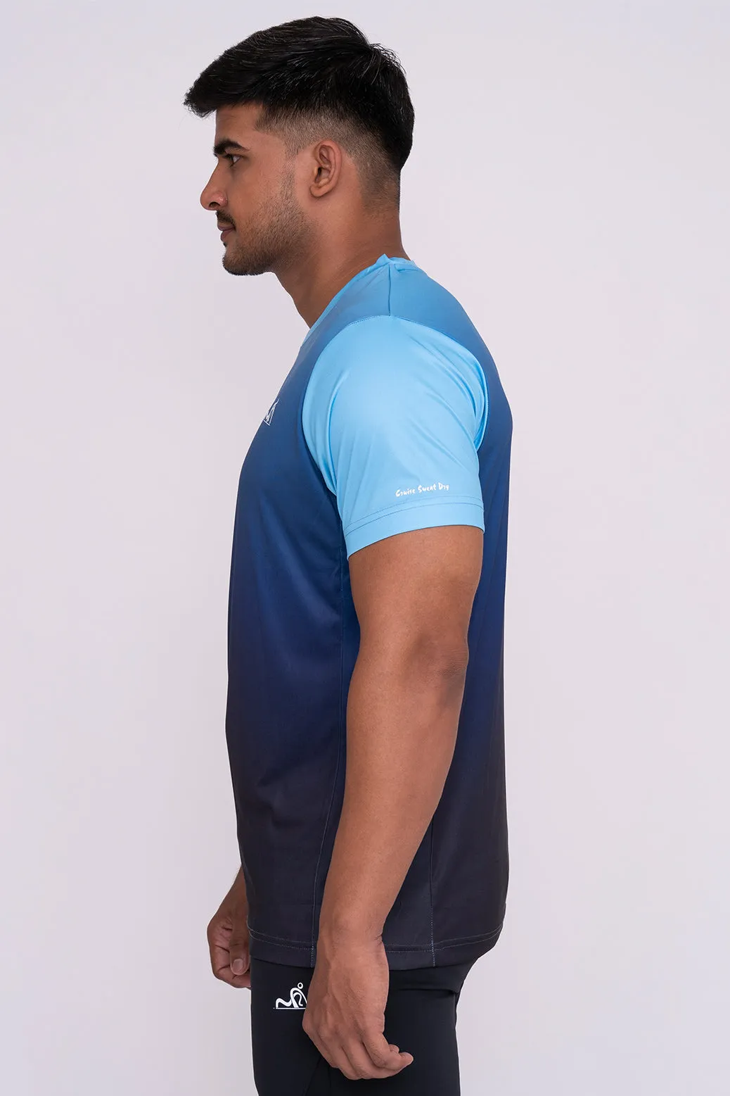 Ombrey Round Neck T-Shirt Firozi