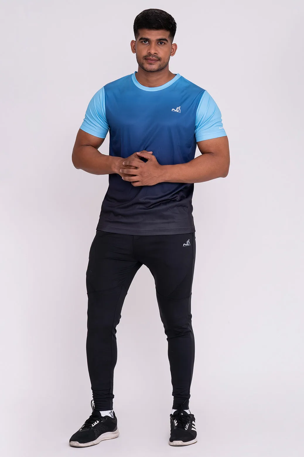 Ombrey Round Neck T-Shirt Firozi