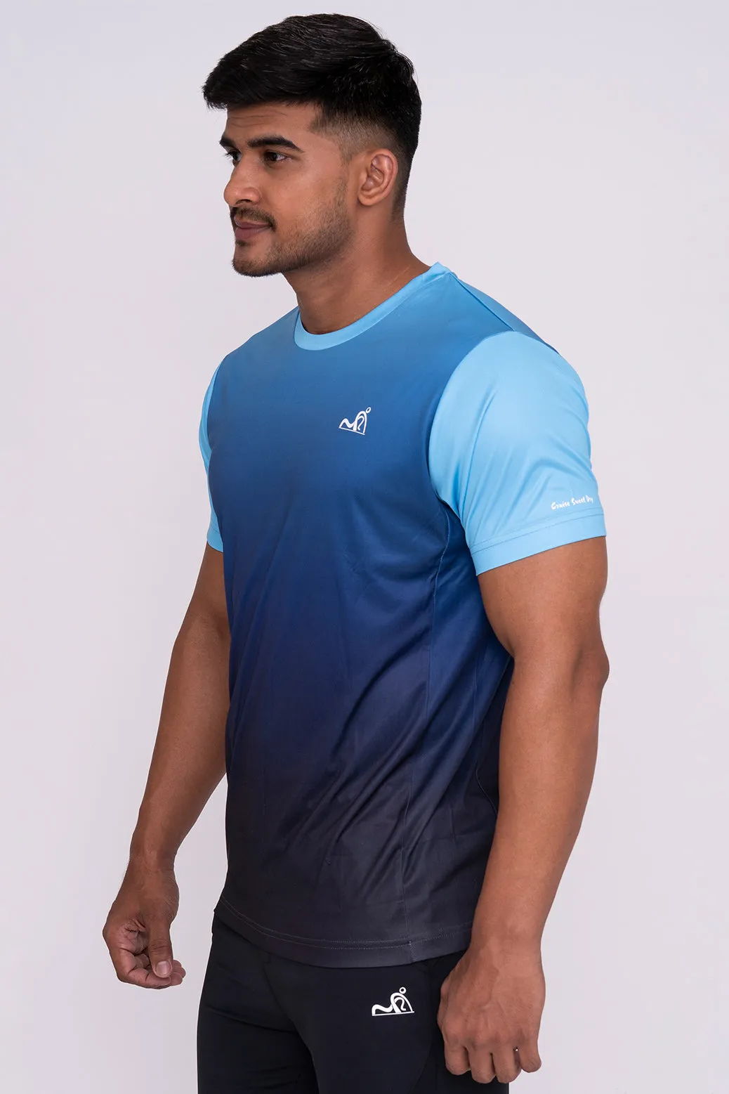 Ombrey Round Neck T-Shirt Firozi