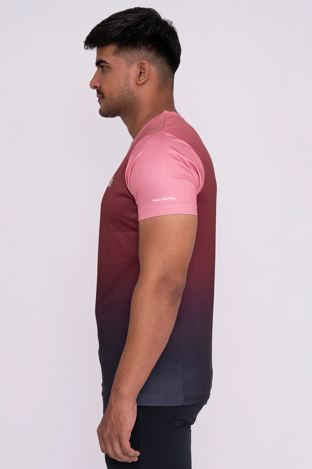 Ombrey Round Neck T-Shirt Peach