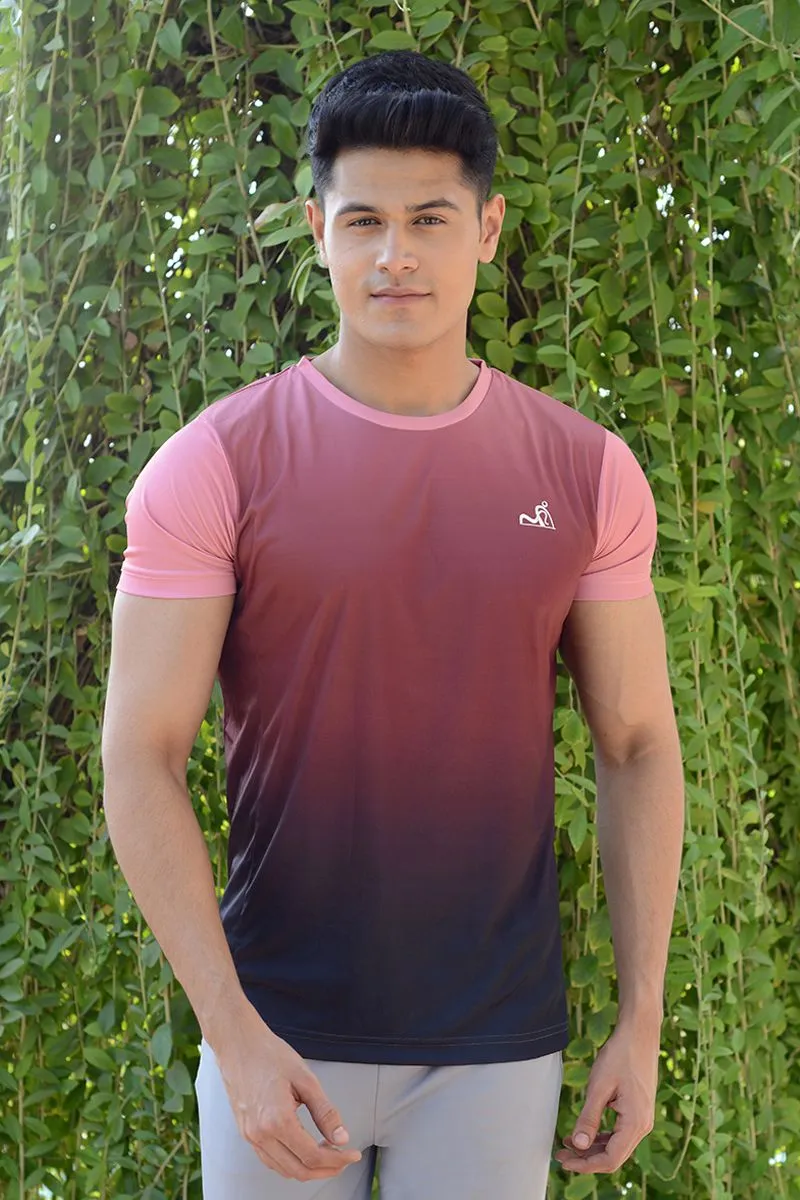 Ombrey Round Neck T-Shirt Peach