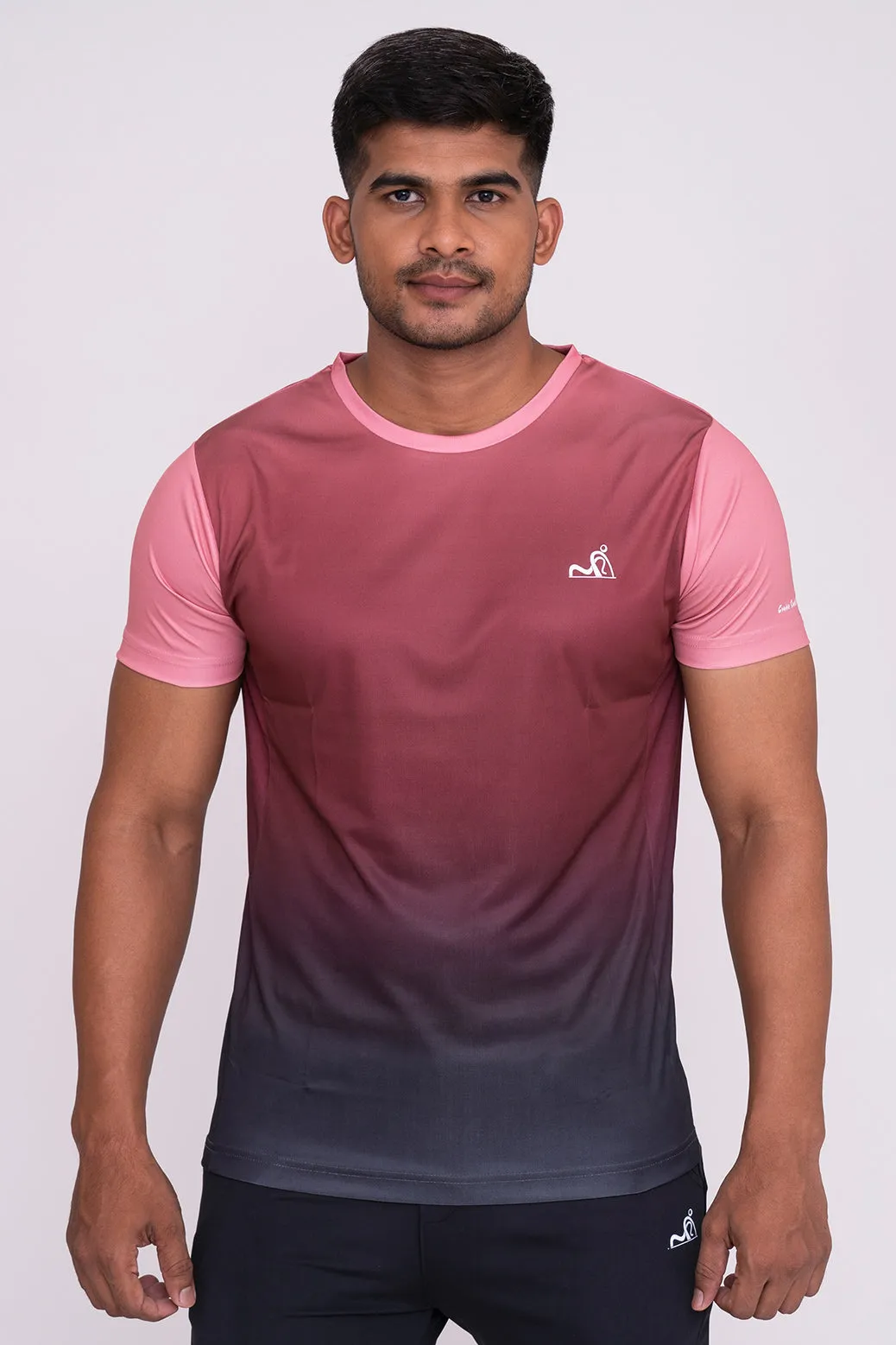 Ombrey Round Neck T-Shirt Peach