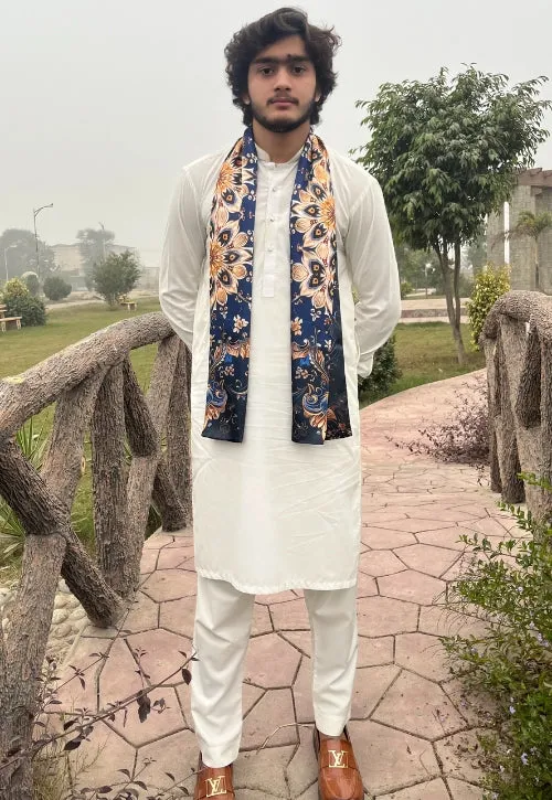 PAKISTANI BRAND SCARF FOR MEN - VIBRANT STAINED