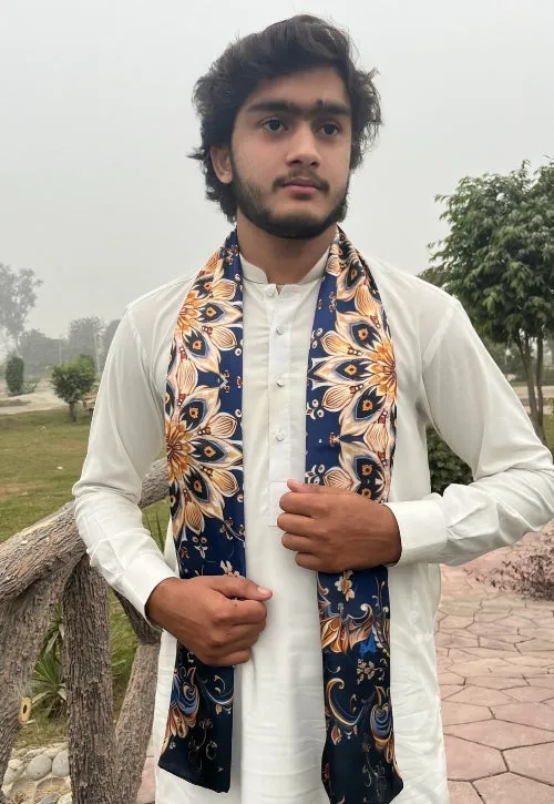 PAKISTANI BRAND SCARF FOR MEN - VIBRANT STAINED