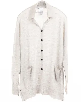 Pale Heather Grey Collared Cardigan