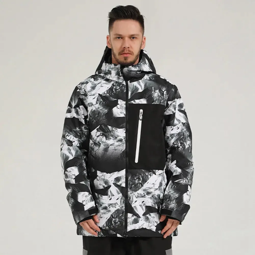 Plus Size Waterproof Men Snow Ski Cargo Jacket Outdoor Snowwear