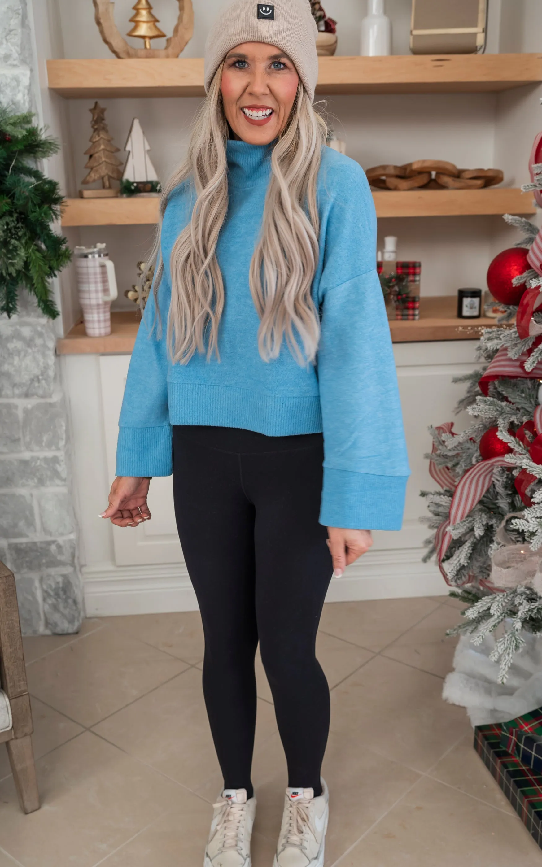 Powder Blue Super Soft Turtleneck Sweater - Final Sale