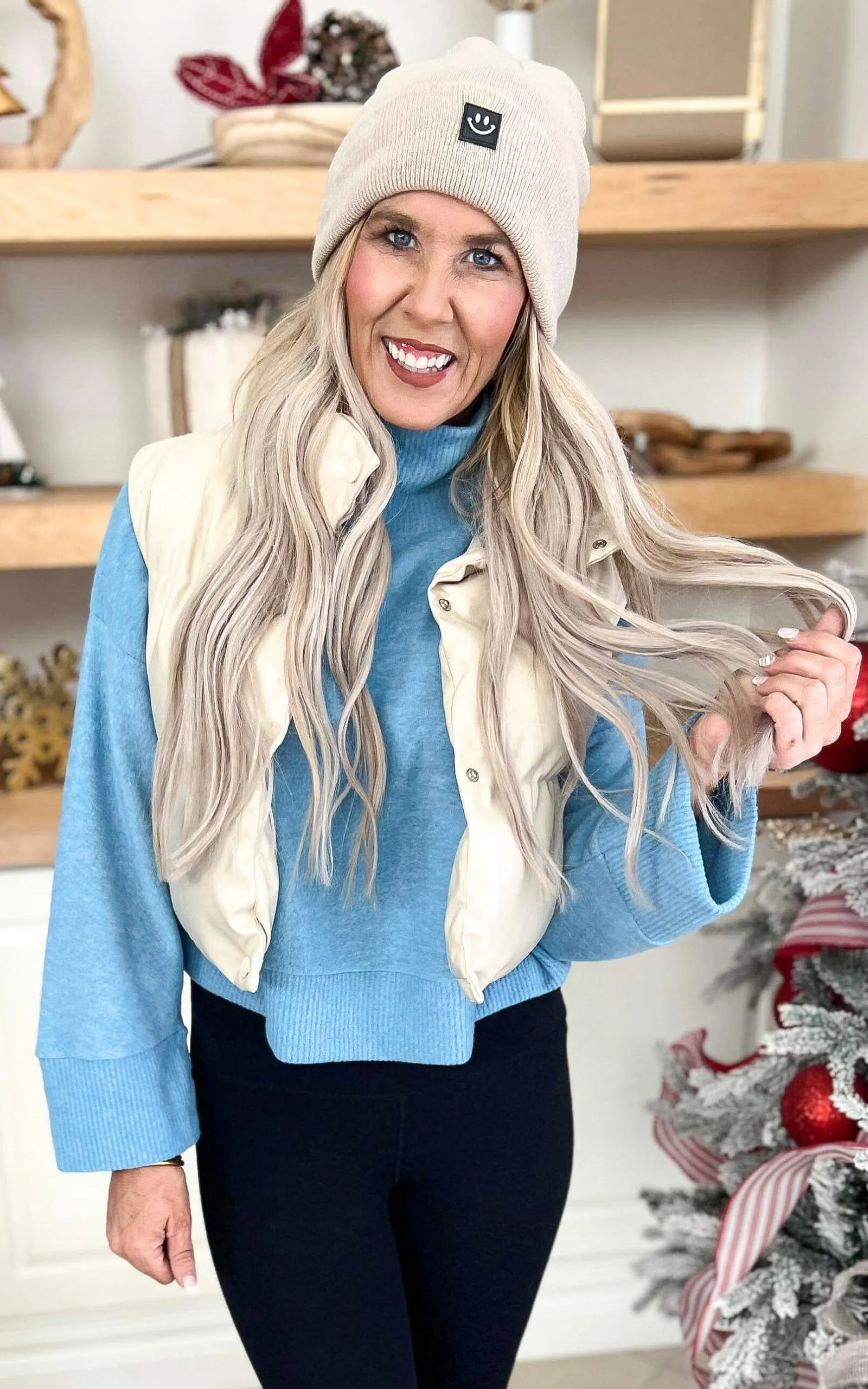 Powder Blue Super Soft Turtleneck Sweater - Final Sale