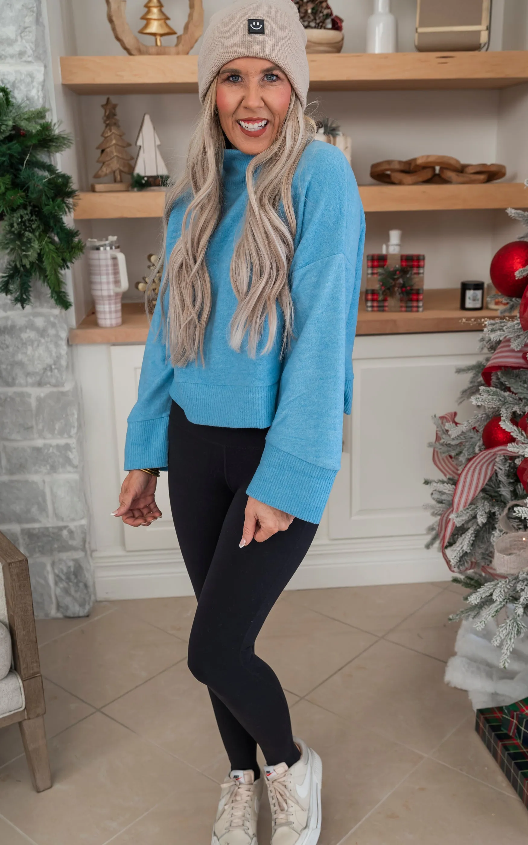 Powder Blue Super Soft Turtleneck Sweater - Final Sale
