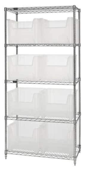 Quantum WR5-800CL Wire Shelving System with 5 Shelves, 18" x 36" x 74"