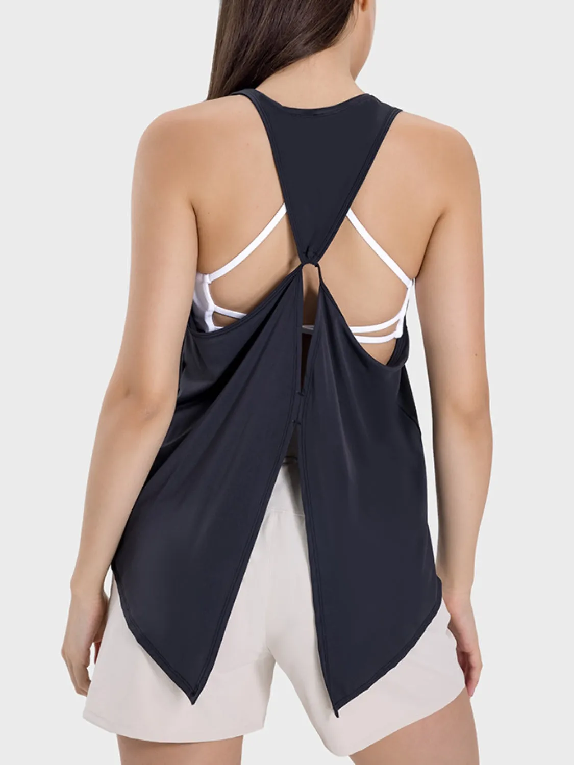 Round Neck Wide Strap Active Tank
