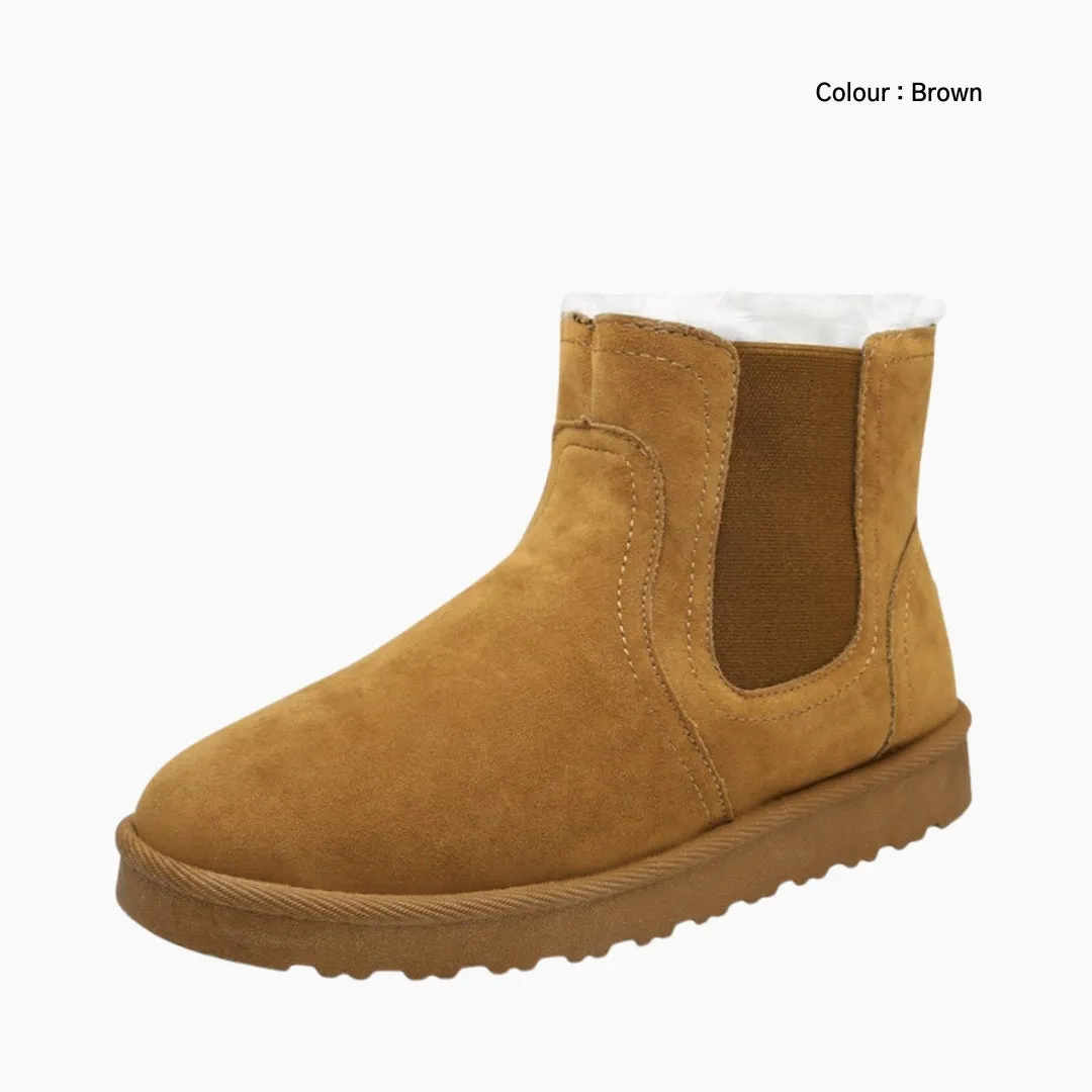 Round Toe, Slip-On : Winter Boots for Women