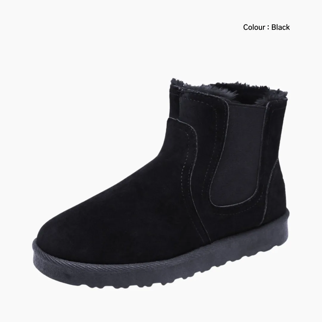 Round Toe, Slip-On : Winter Boots for Women
