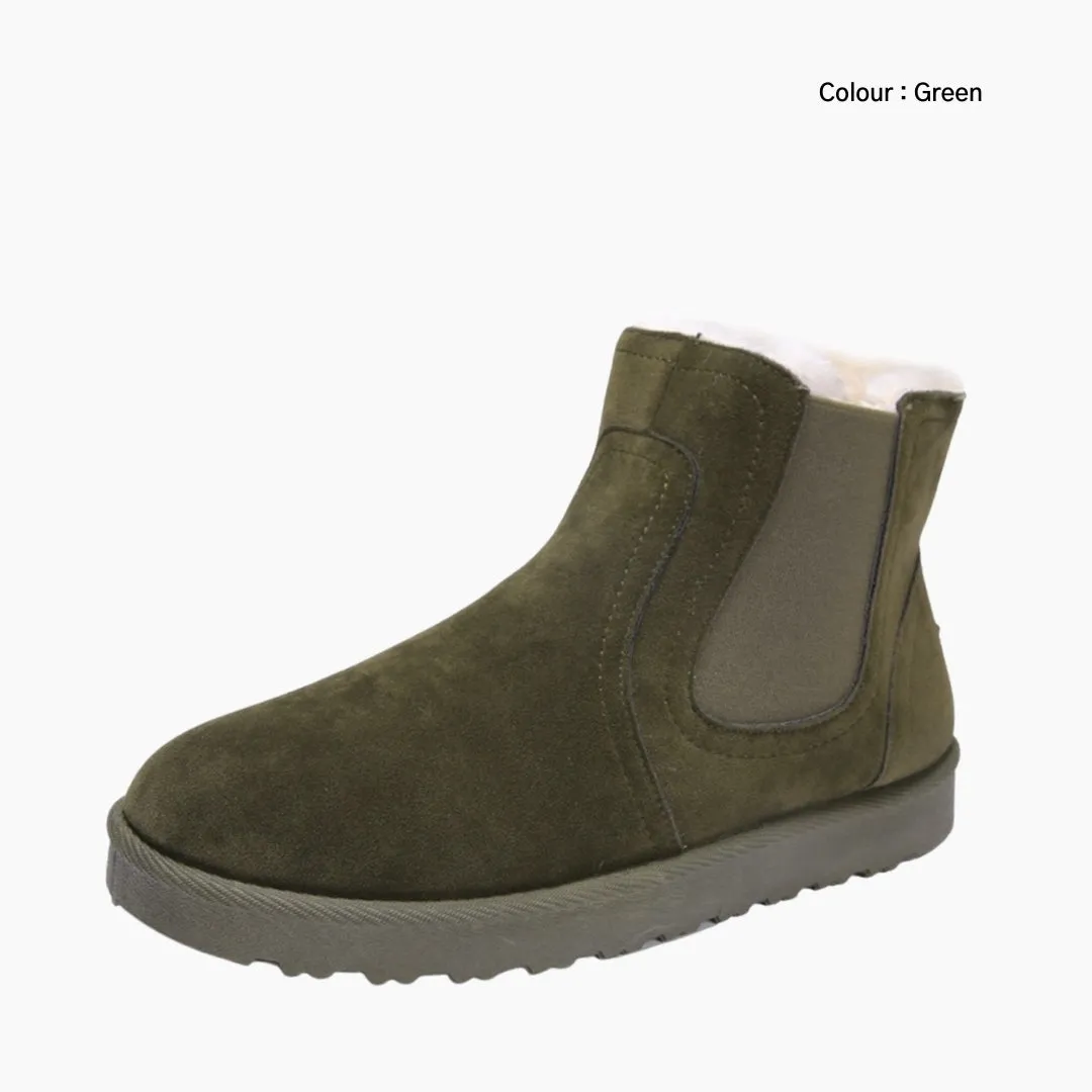 Round Toe, Slip-On : Winter Boots for Women