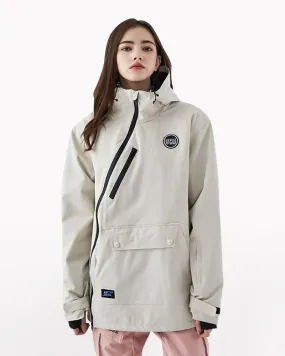 Ski Wear Diagonal Zipper Unisex Windproof Ski Jacket